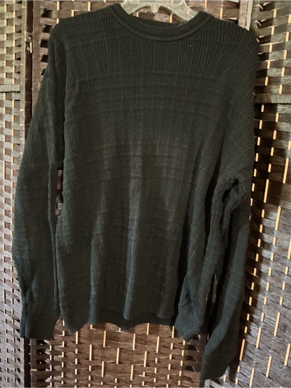 Claiborne Black Textured Crewneck Sweater